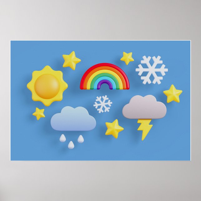 Poster Aniversário feliz do Arco-Íris (Frente)