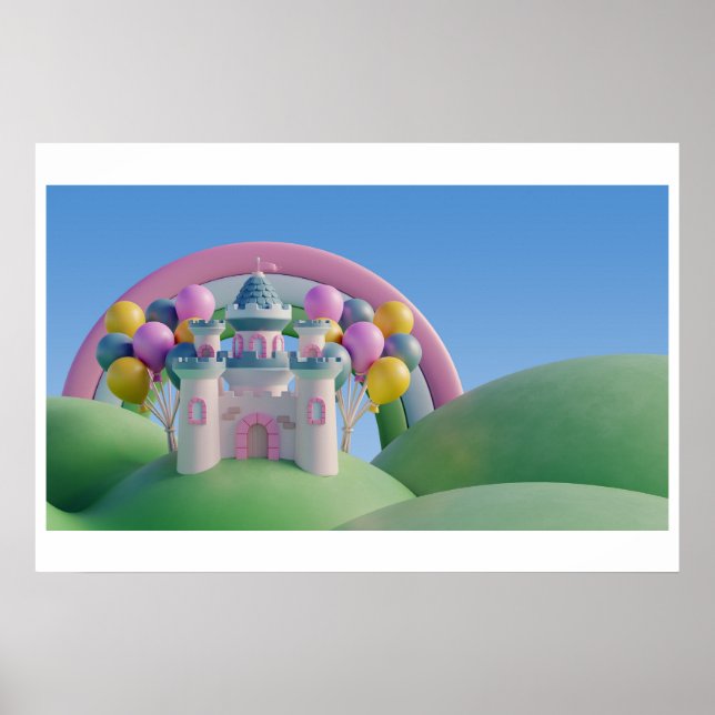 Poster Aniversário feliz do Arco-Íris (Frente)