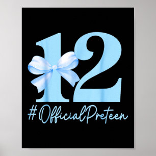 Poster Aniversário Garota Azul Coquete Arco 12 Anos