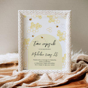 Poster Aniversário minimalista da cápsula do tempo das ab