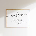 Poster Aniversário Moderno Minimalista do KAIA Bem-vindo<br><div class="desc">Onde a simplicidade encontra sofisticação em cada derrame,  essa coleção minimalista exude elegância. A fonte moderna e estilística enfeita cada peça com charme de eterno,  fazer-a a escolha perfeita para casamentos,  chás de panela,  chás de fraldas e todas as outras ocasiões em que a beleza subestimada reina suprema.</div>