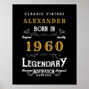 Poster Aniversário Personalizado 1960 Adicionar Seu Nome
