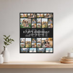 Poster Aniversário Personalizado 24 Colagem de Fotos<br><div class="desc">Crie sua própria coleção de fotos personalizada de 24 para o aniversário</div>