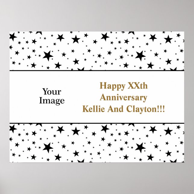 Poster Aniversário Personalizado de Mensagem/Fotografia d (Frente)