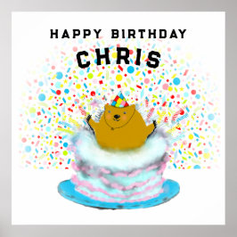 Poster aniversário personalizado do Groundhog