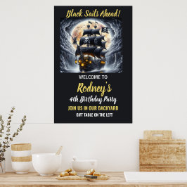 Poster Aniversário Pirata à Vista