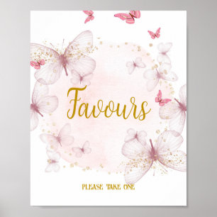 Poster Aniversário rosa e Dourado favorece o sinal de Mes