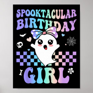 Poster Aniversário Spooktacular Cute Ghost Halloween Birt