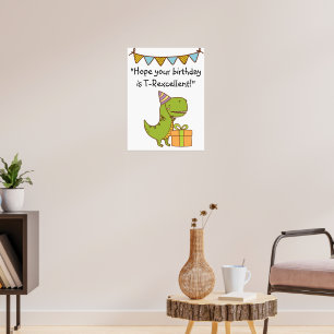 Poster Aniversário T-Rexcelente
