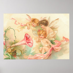 Pôster Anjo armário do namorados de vinhagem 1