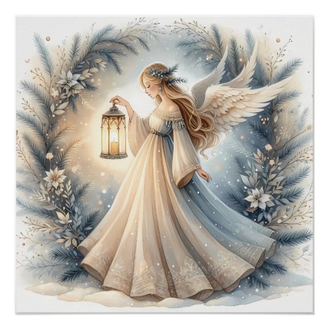 Pôster Anjo Celestial de Inverno Lanterna da Paz (Frente)