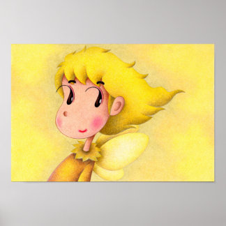 Poster Anjo com cabelo amarelo.