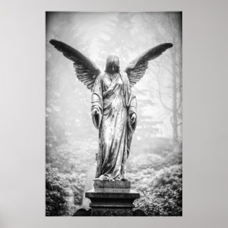 Poster Anjo com escultura de asas estendidas