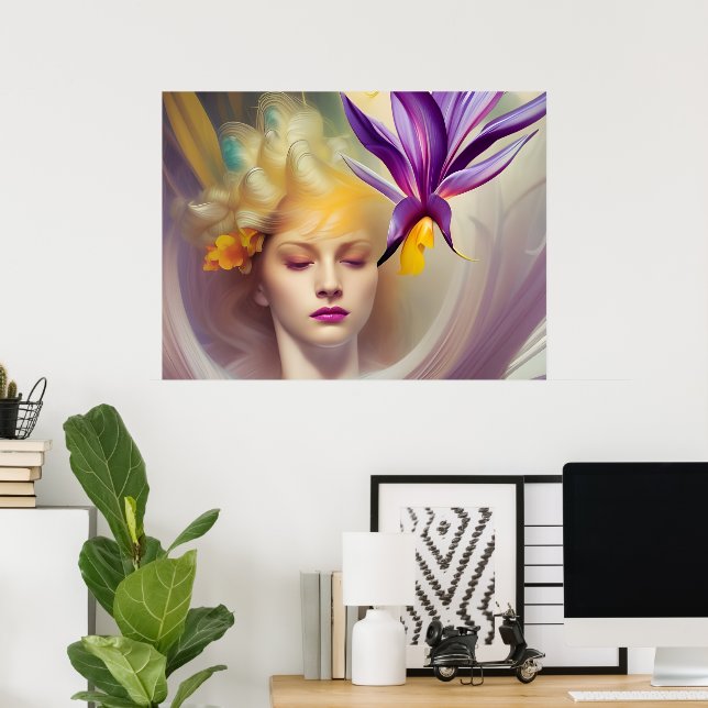 Poster Anjo com orquídea (Escritório em casa)