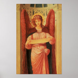 Pôster Anjo com um Pergaminho por John Melhuish Strudwick