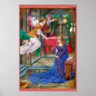 Poster Anjo da Anunciação e arte religiosa medieval de Ma