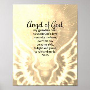 Poster Anjo de Deus Orador Amber Amarelo Watercolor