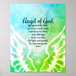Poster Anjo de Deus Orador da Guardiã Azul Verde