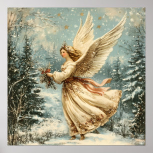Poster Anjo de Natal com Azevinho