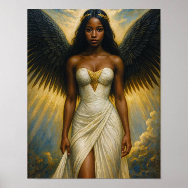 Poster Anjo de Pele Escura com Asas Pretas (Frente)