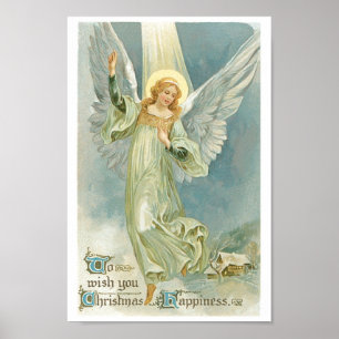 Pôster Anjo do natal vintage