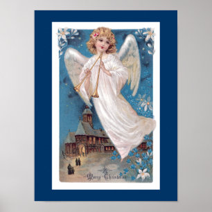 Poster Anjo do natal vintage