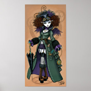 Pôster Anjo do viajante do tempo de Steampunk do