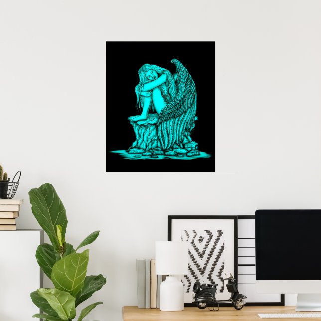 Poster Anjo dormindo na pedra (Escritório em casa)