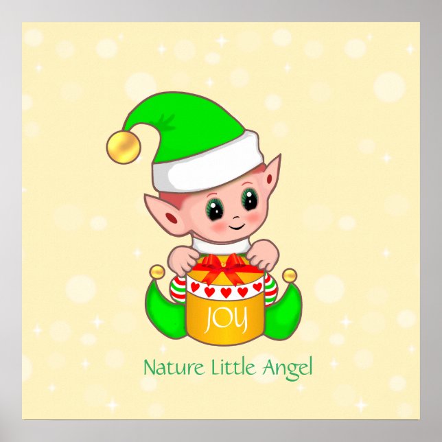 Poster Anjo Elfo da Natureza Natal Adorável (Frente)