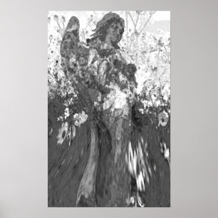 Pôster Anjo em Preto e Branco