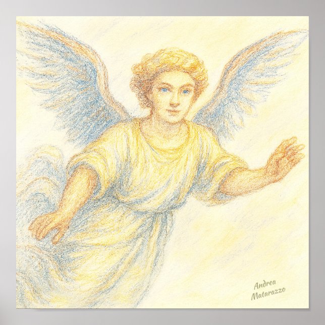 Poster Anjo em voo com um sorriso (Frente)
