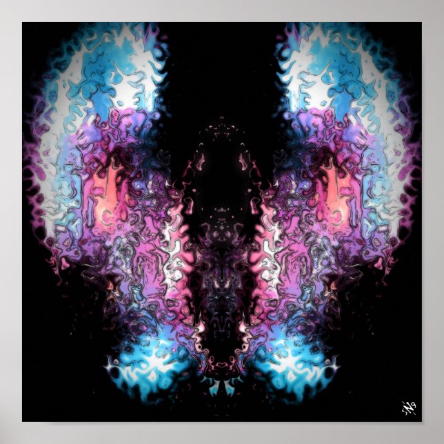 Poster Anjo escuro v1 - padrões pareidolia (Frente)