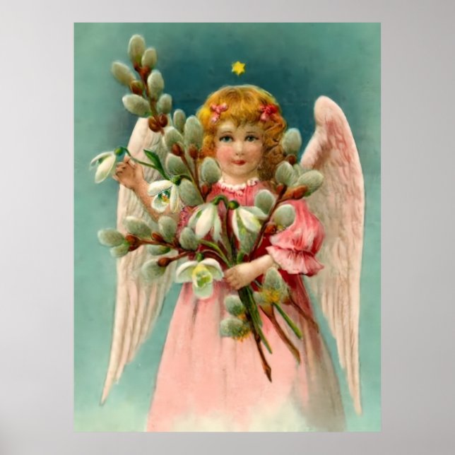 Poster Anjo Fofo de Vestido Rosa (Frente)