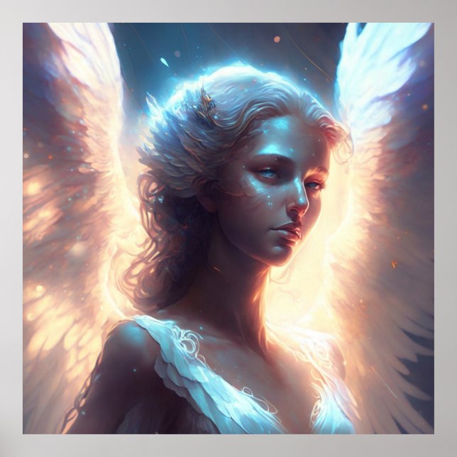 Poster Anjo Místico de Olhos Azuis (Frente)