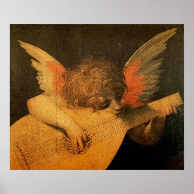 Poster anjo músico tocando luta por Rosso Fiorentino (Frente)