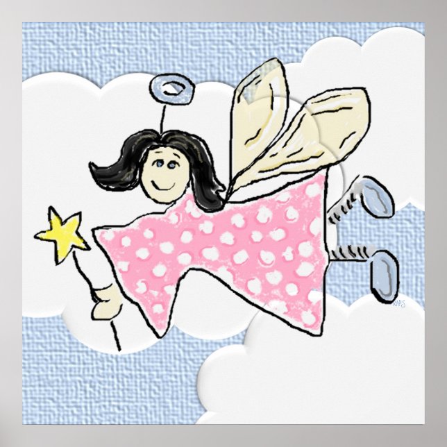 Pôster Anjo nas Nuvens 3 Dimensionável (Frente)