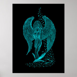 Poster Anjo, perdido no Amor, Design preto e verde