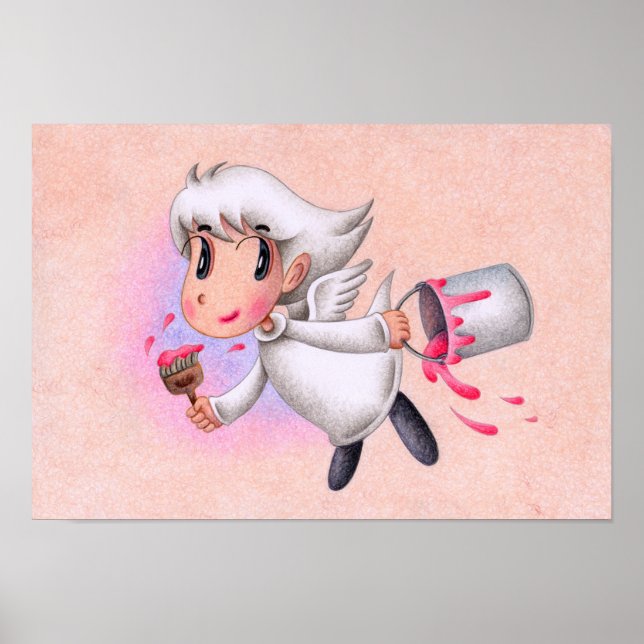 Poster Anjo que pinta o mundo de rosa. (Frente)