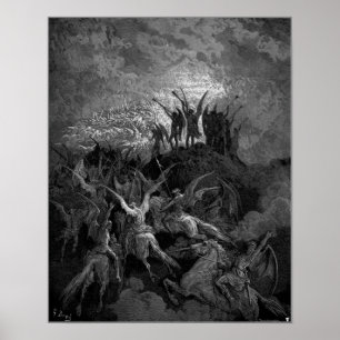 Poster Anjos do Céu Explodem suas trompetes, Dore Gustav