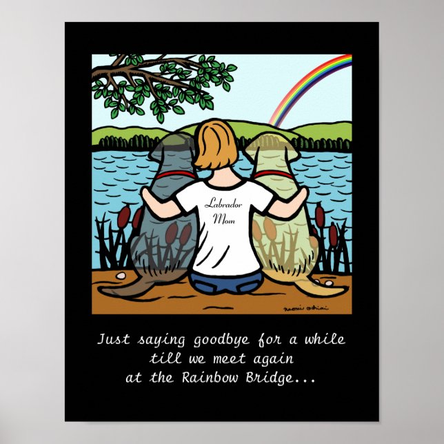 Pôster Anjos Labradores Amarelos e Pretos e Mãe 3 (Frente)