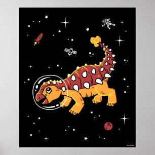 Poster Ankylosaurus Dinos de Brown e de Tan no espaço