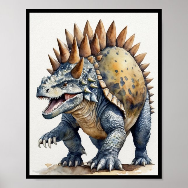 Poster Ankylosaurus Dinosaur Cintas Aquáticas (Frente)