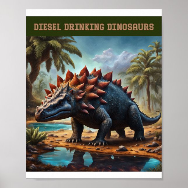 Poster Ankylosaurus satisfeito (Frente)