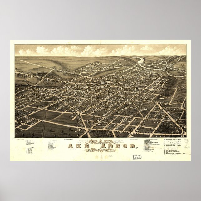 Poster Ann Arbor, Michigan (1880) (Frente)