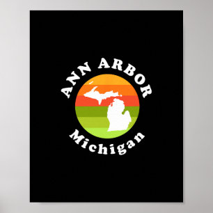 Poster Ann Arbor Michigan Ao Ar Livre Nascer do Sol Mi Fé