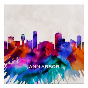 Pôster Ann Arbor Skyline