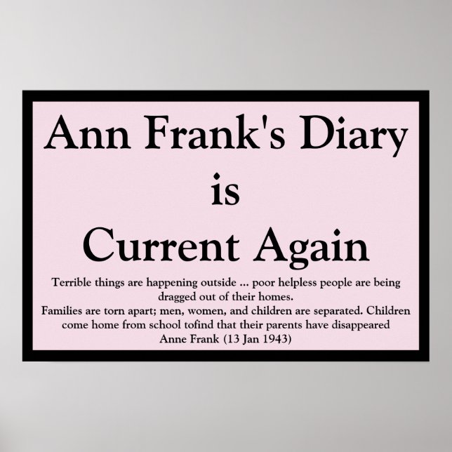 Poster Ann Frank's Diary Quote (Frente)