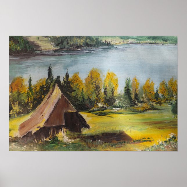 Poster Ann Hayes Pintando Chalet No Lago (Frente)