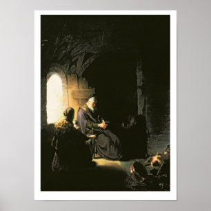 Pôster Anna e o Tobit cego, c.1630 (óleo no painel)