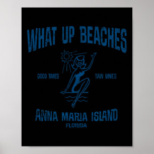 Poster Anna Maria Island Flórida Funny Vintage Beaches Te